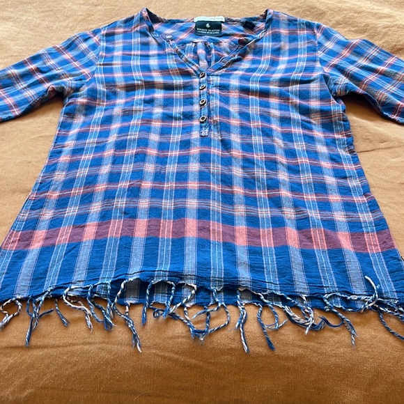Maison Scotch Plaid blouse with fringe, 1 - Picture 3 of 8